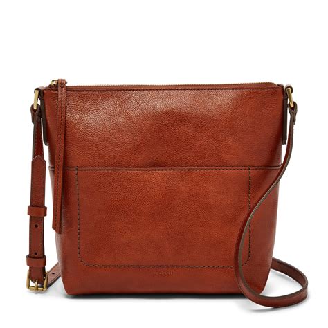 fossil brown crossbody purse.